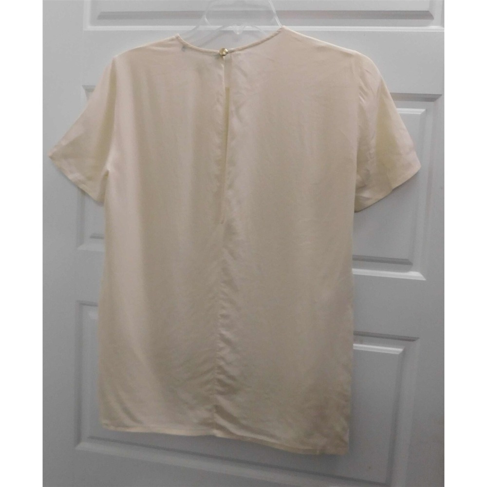 Gucci Ivory‎ 100% Silk Short Sleeve Blouse sz 40 - Picture 3 of 6
